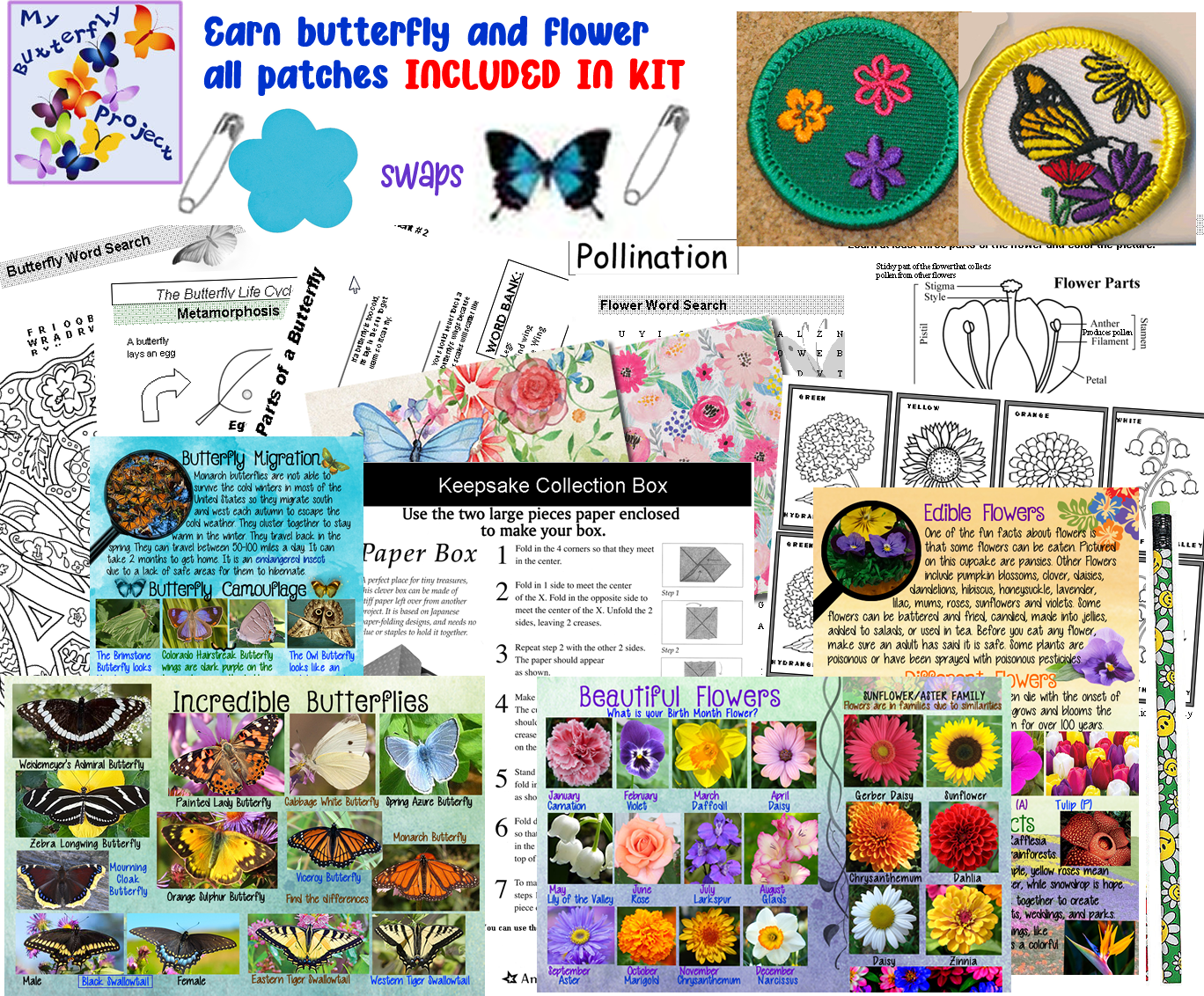 "Butterflies" and "Flowers" Badge Kits Add-On
