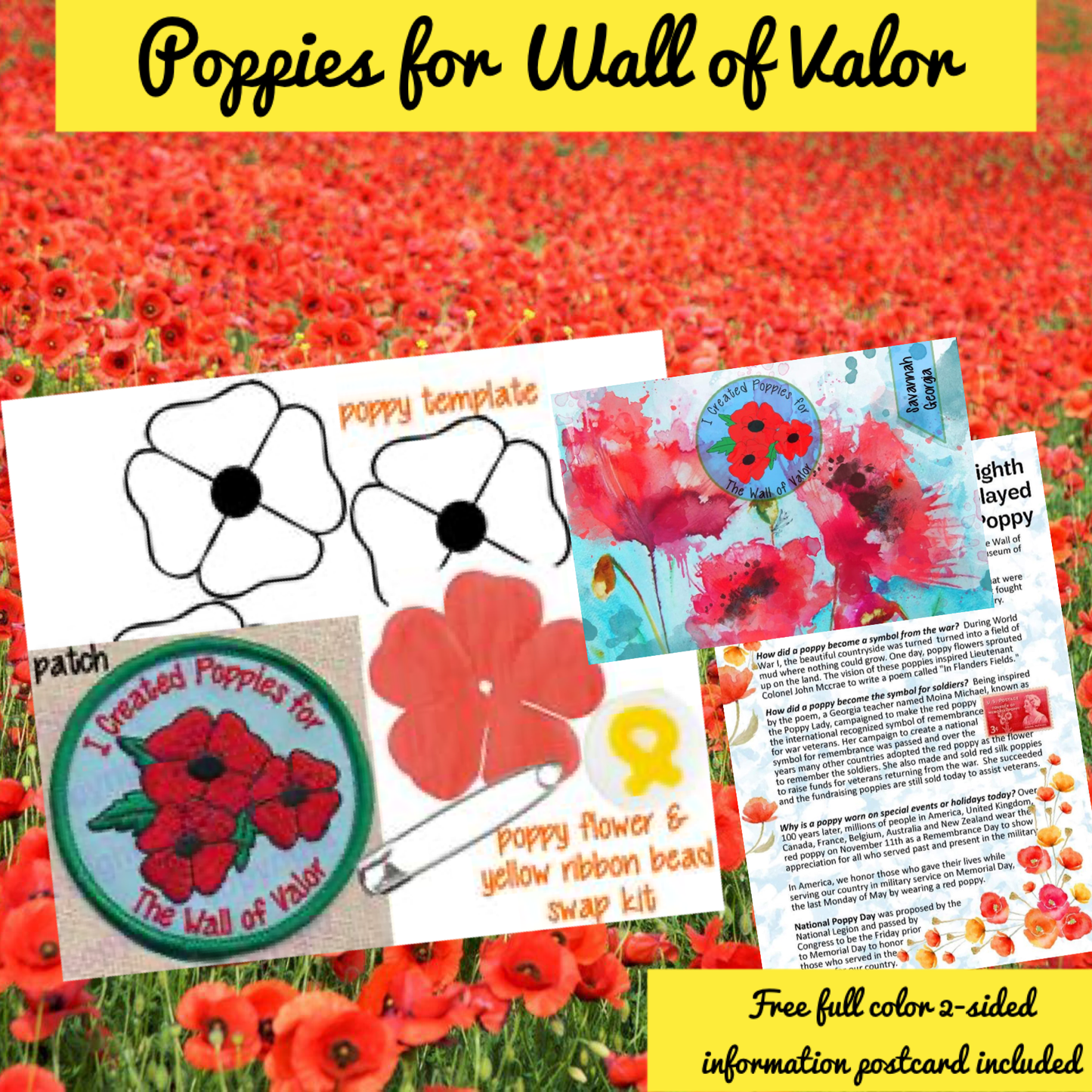 Poppies for the Wall of Valor Kit (FREE Template)