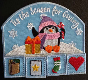 Tis the Season for Giving (patch with 4 attachable squares) using the Velcro