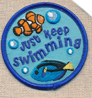 Just keep Swimming PATCH (Nemo or Dory inspired)